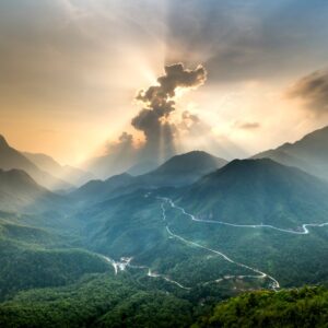 Mountain Landscapes - A stunning view of a sunlit mountain landscape s #2132180