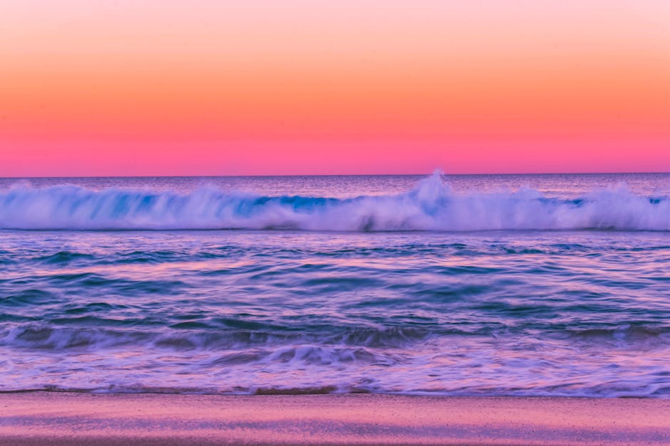 Beach Scenery - Stunning sunset view with vibrant hues over ocea #2236713
