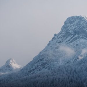 Snow Mountains - A tranquil winter scene of a snowy mountain peak #35060934