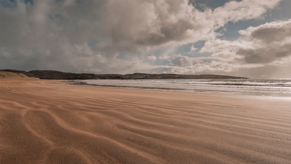 Beach Scenery - Peaceful beach with striking cloud formations an #35886762