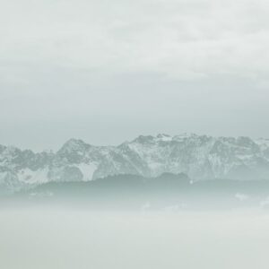 Snow Mountains - Captivating snowy mountain range shrouded in mis #35898949