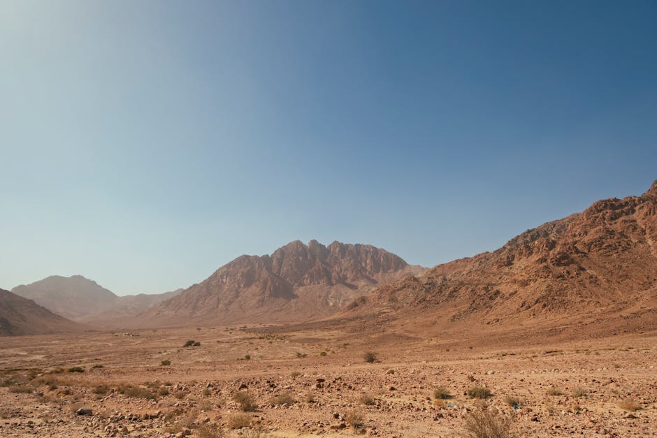 Desert Wilderness - Expansive view of rugged mountains in the desert #36124344