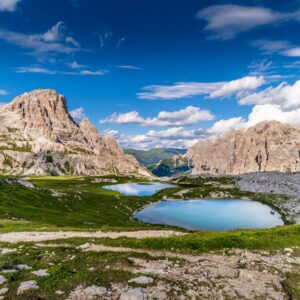 Mountain Landscapes - Scenic landscape of Tre Cime di Lavaredo with la #3996438