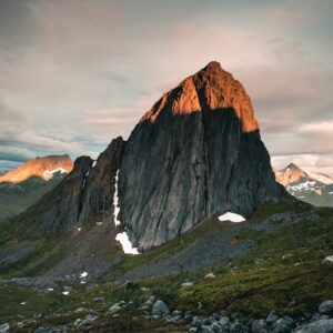 Mountain Landscapes - Stunning sunset view of Segla Mountain with dram #4976397