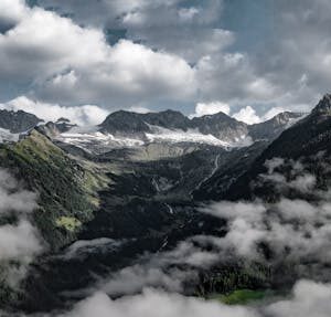 Mountain Landscapes - Panoramic view of a majestic mountain range with #530158