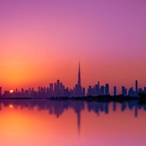 Desert Wilderness - Stunning view of Dubai cityscape at sunset, feat #6710503