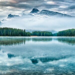 Lake Reflections - Stunning view of mountain reflection in Alberta' #8558891