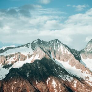 Snow Mountains - Breathtaking view of snow-covered peaks of the A #8658111